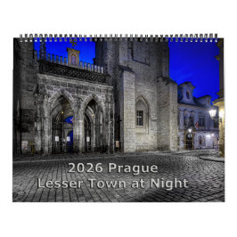 Calendario 2026 Prague Lesser Town at Night Calendar