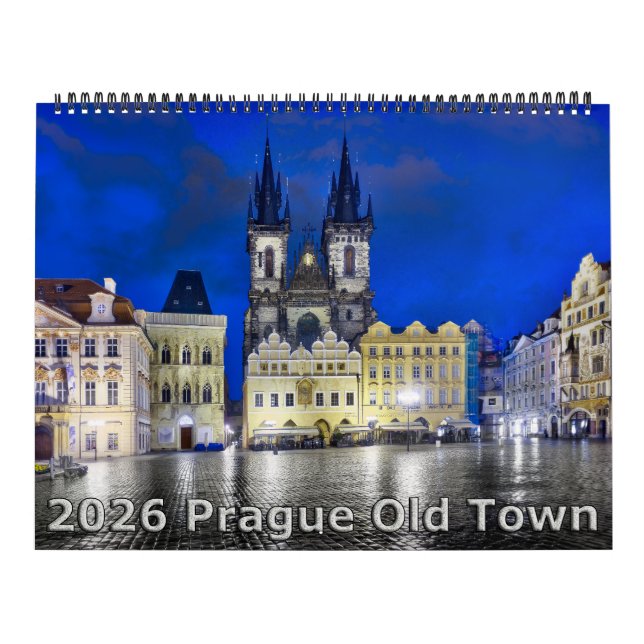 Calendario 2026 Prague Old Town at Night Calendar (Tapa)
