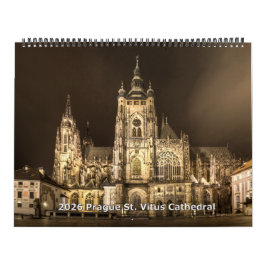 Calendario 2026 Prague - St.Vitus Cathedral at Night Calendar