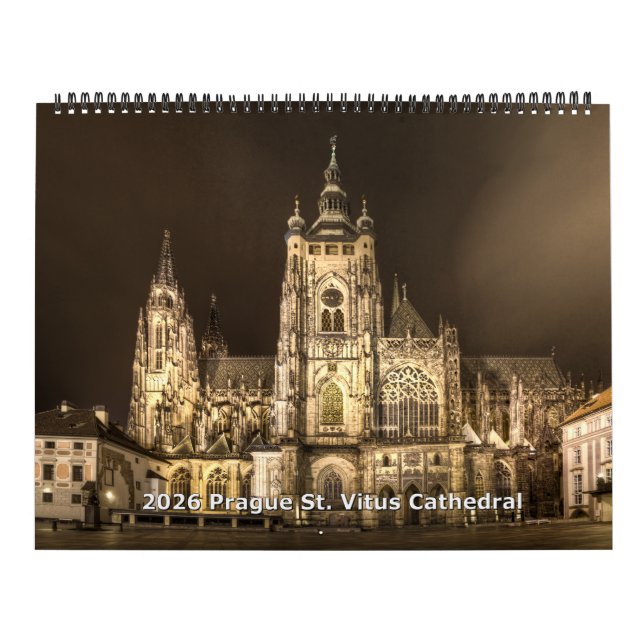 Calendario 2026 Prague - St.Vitus Cathedral at Night Calendar (Tapa)