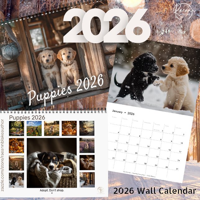Calendario 2026 Puppies Wall Calendar (Subido por el creador)