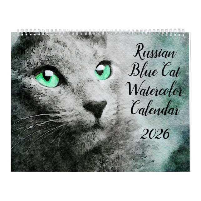 Calendario 2026 Russian Blue Cat Mama Mom Lover Owner Gift (Tapa)