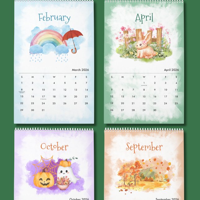 Calendario 2026 Seasons Watercolor Calendar (Subido por el creador)