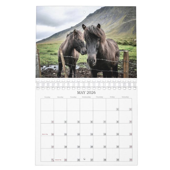 CALENDARIO 2026 SIMPLE HORSES CALENDAR (May 2026)