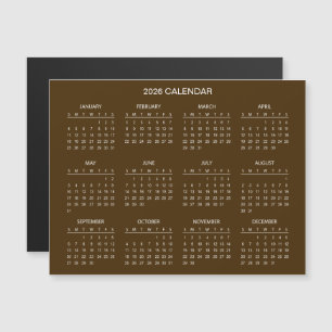 Calendario 2026 Simple pero Elegante   Imán