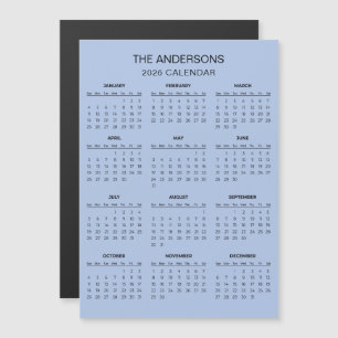 Calendario 2026 Simple pero Elegante Imán
