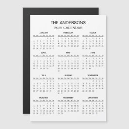 Calendario 2026 Simple pero Elegante | Imán