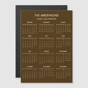 Calendario 2026 Simple pero Elegante Imán