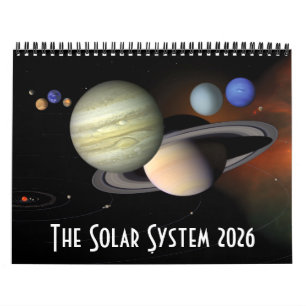 Calendario 2026 Sistema solar Planetas de astronomía espacial