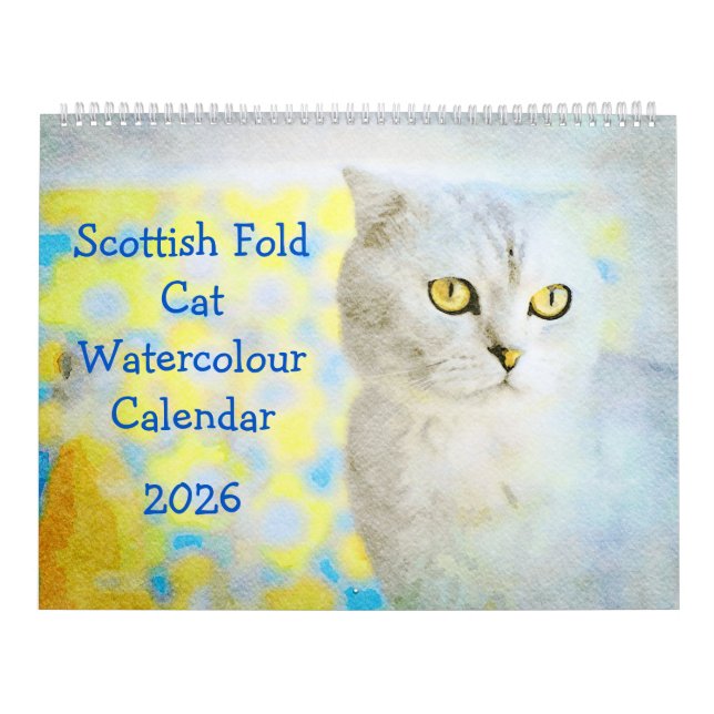 Calendario 2026 Sweet Scottish Fold Cat Lover Owners Gift (Tapa)