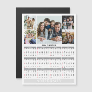 Calendario 2026 - Tarjeta de imán con fotos famili