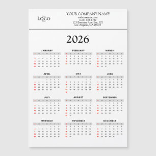 Calendario 2026 Texto de logotipo comercial Cual