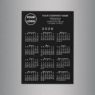 Calendario 2026 Texto del logotipo de negocios Tar