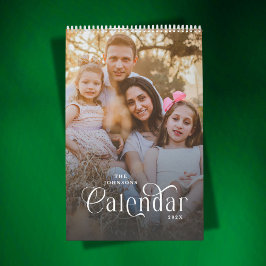 Calendario 2026 Tipografía elegante moderna Foto de familia p