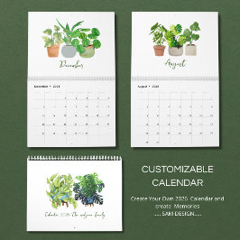 Calendario 2026 Watercolor Succulent & Leaf Calendar | Botani