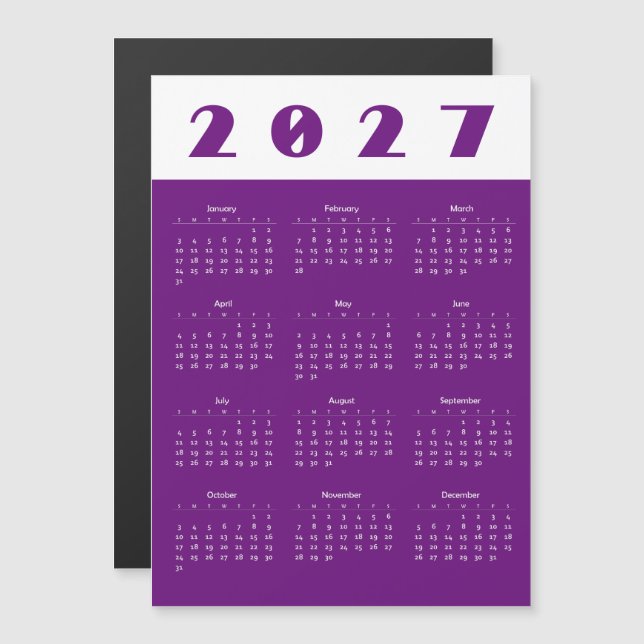 Calendario 2027 (Anverso/Reverso)