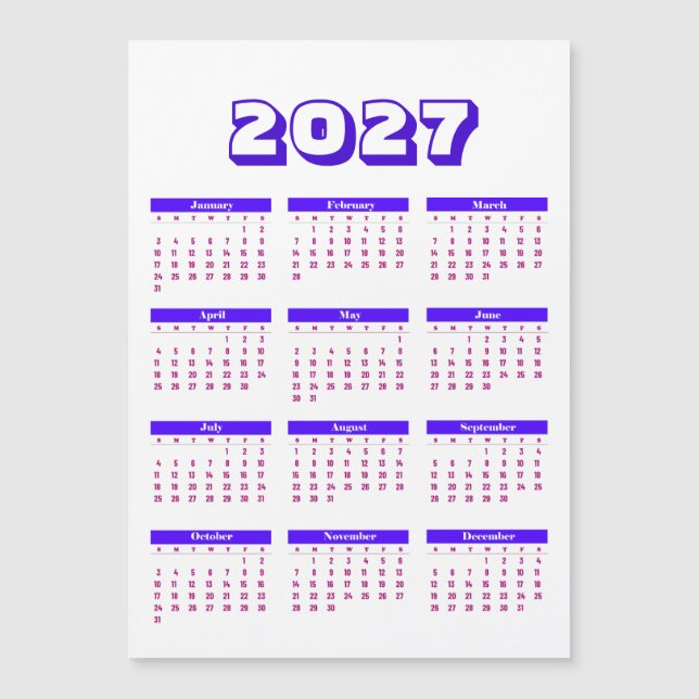 Calendario 2027 (Anverso)