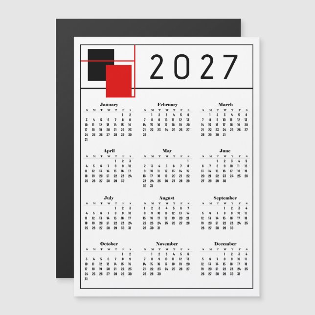 Calendario 2027 (Anverso/Reverso)