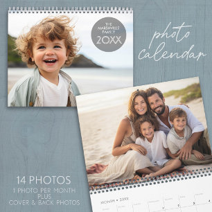 Calendario 2027 -- 14 Plantilla de Foto Cobertura Completa