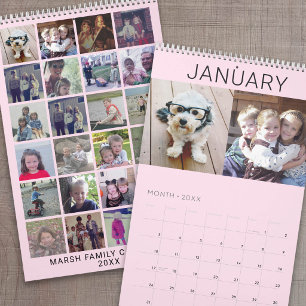 Calendario 2027 - 24 Fotos - Rosa Sonrojado - Familia Moderna
