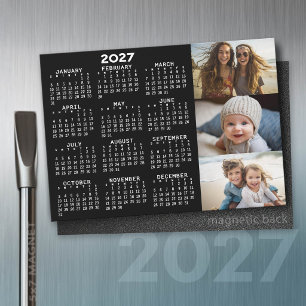 Calendario 2027 3 Fotos Minimalista Negro Blanco I