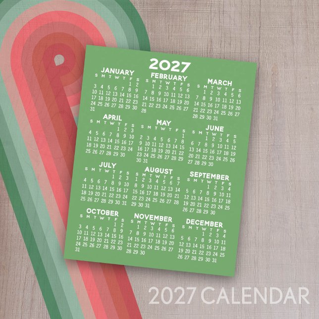 Calendario 2027 - Año Completo Básico - Hoja de Pa (2027 Calendar)