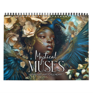 Calendario 2027 Arte de Fantasía Negra Musas Místicas