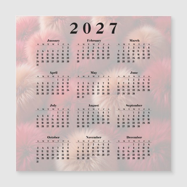 Calendario 2027 Bolas Esponjosas (Anverso)
