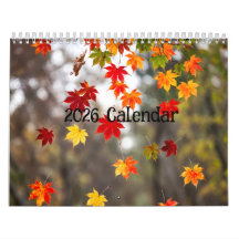 2027 Calendar (Autumn Leaves- Created by Grok)
