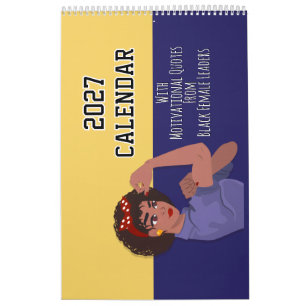 Calendario 2027 Citas Motivacionales Chica Negra M