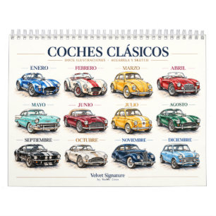 Calendario 2027 · Coches Clásicos en Acuarela