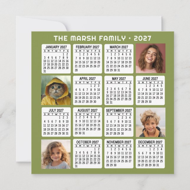 Calendario 2027 con 4 Fotos (Anverso)