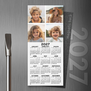 Calendario 2027 con collage de 4 fotos - Imán mode
