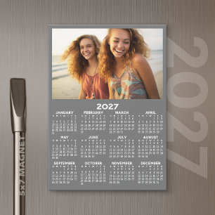 Calendario 2027 con foto año completo imán moderno