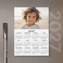 Calendario 2027 con Foto - Tarjeta Magnética de Añ
