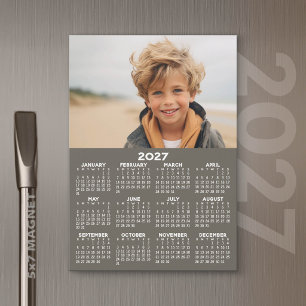 Calendario 2027 con Foto - Tarjeta Magnética de Añ