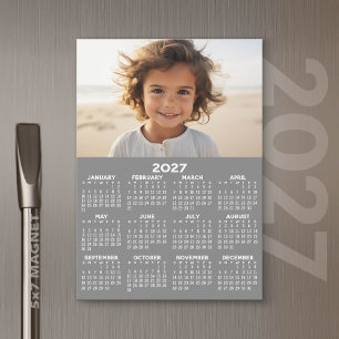 Calendario 2027 con Foto - Tarjeta Magnética de Añ