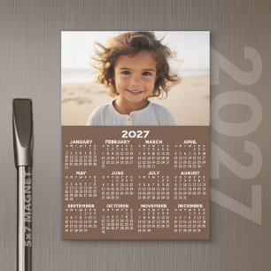Calendario 2027 con Foto - Tarjeta Magnética de Añ