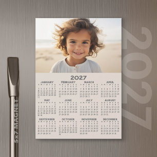 Calendario 2027 con Foto - Tarjeta Magnética Vista