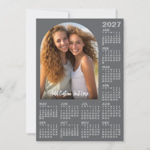 Calendario 2027 con Foto - Tarjeta Plana de Año Co