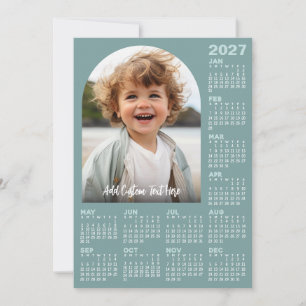 Calendario 2027 con Foto - Tarjeta Plana de Año Co
