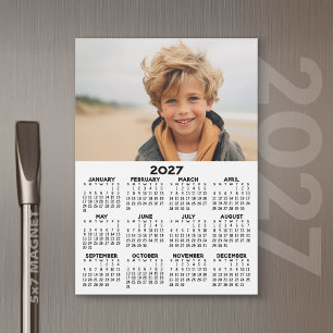 Calendario 2027 con Foto - Vista Anual Tarjeta Mag