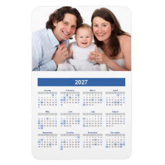 Calendario 2027 con imán de foto personalizada
