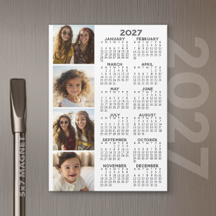 Calendario 2027 con tarjeta magnética de collage d
