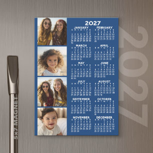 Calendario 2027 con tarjeta magnética de collage d