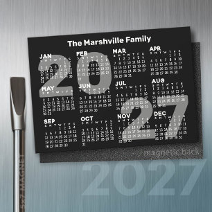 Calendario 2027 con texto adicional - Tarjeta magn