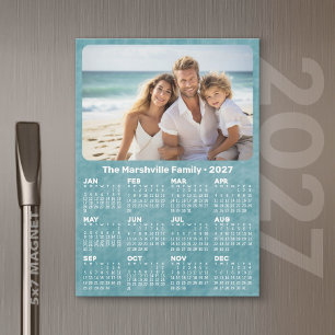 Calendario 2027 con texto personalizado y foto en