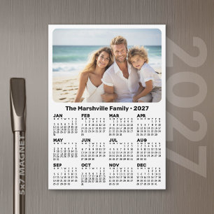 Calendario 2027 con texto personalizado y tarjeta