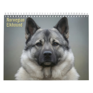 Calendario 2027 de Norwegian Elkhound en pared