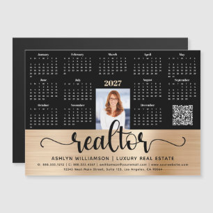 Calendario 2027 de oro con código QR de foto de ag